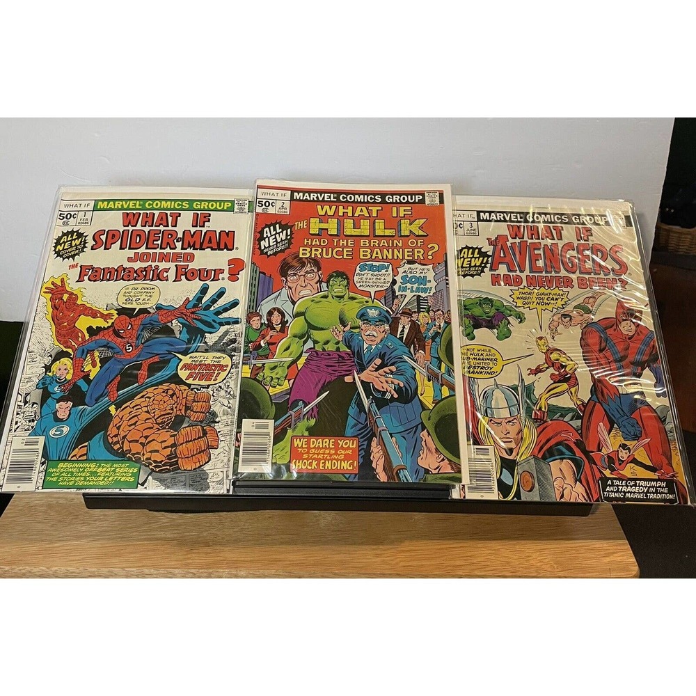 What If # 1,2,3 Marvel comics from 1977....Spider-Man ,Hulk.Avengers